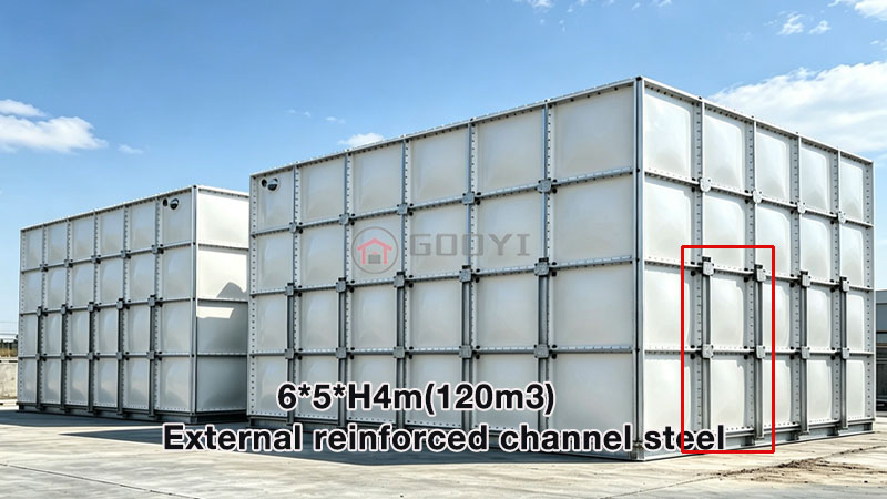 2m Galvanized external reinforced channel steel for GRP sectional water tank