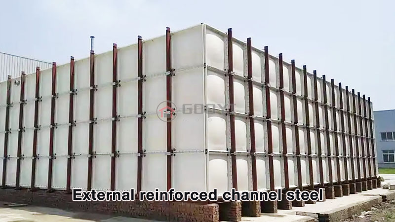 4m Painted external reinforced channel steel for GRP sectional water tank