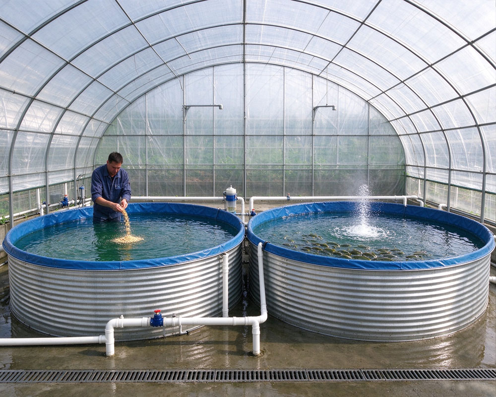 Galvanized Corrugated PVC Tarpaulin Lining Sheet Fish WaterTank