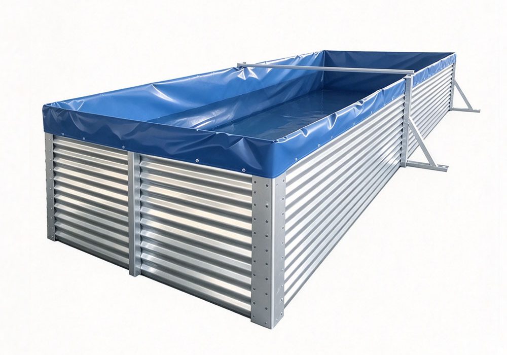 Rectangular Corrugated Steel Fish Tank With Liner