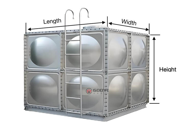 Stainless Steel Water Tank Dimension